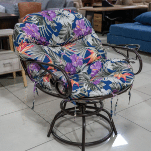 Silla Nido Giratoria de Metal con Portavasos